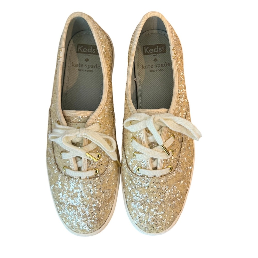 Keds x Kate Spade New York Champion Glitter Sneakers Gold Women's size 6